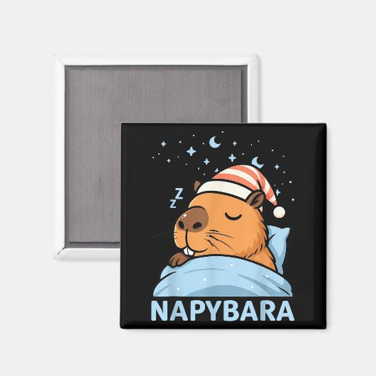 Cute Sleepy Capybara Funny Napybara Pajamas  Magneet (Voorkant / Achterkant)