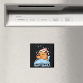 Cute Sleepy Capybara Funny Napybara Pajamas  Magneet (Insitu (Vaatwasser))
