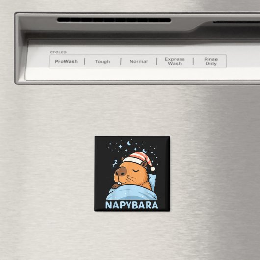 Cute Sleepy Capybara Funny Napybara Pajamas Magneet (Insitu (Vaatwasser))