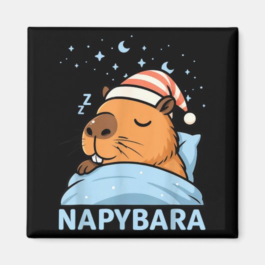 Cute Sleepy Capybara Funny Napybara Pajamas  Magneet (Voorkant)