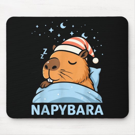 Cute Sleepy Capybara Funny Napybara Pajamas Muismat (Voorkant)