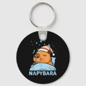 Cute Sleepy Capybara Funny Napybara Pajamas  Sleutelhanger (Voorkant)