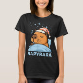 Cute Sleepy Capybara Funny Napybara Pajamas T-shirt (Voorkant)