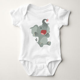 Cute Sleepy Cartoon Elephant Baby T-Shirt