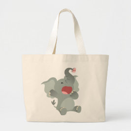 Cute Sleepy Cartoon Elephant Bag Grote Tote Bag
