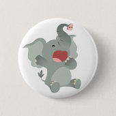 Cute Sleepy Cartoon Elephant Button Badge (Voorkant)