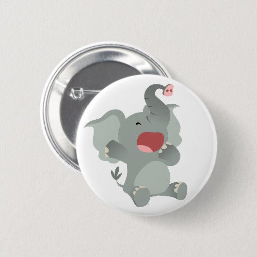 Cute Sleepy Cartoon Elephant Button Badge (Voorkant /achterkant)