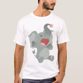 Cute Sleepy Cartoon Elephant Children T-Shirt (Voorkant)
