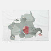 Cute Sleepy Cartoon Elephant Kitchen Towel Theedoek (Horizontaal)