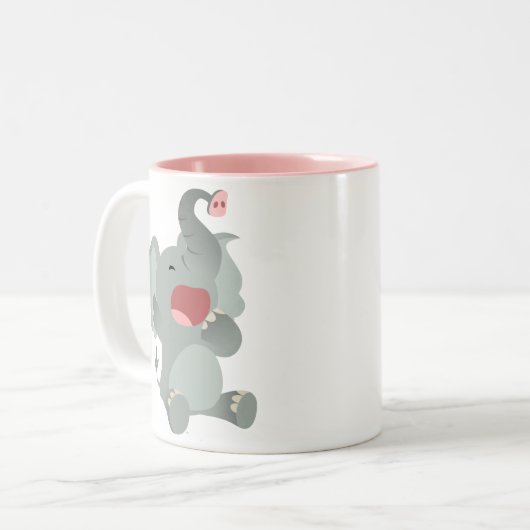 Cute Sleepy Cartoon Elephant Mok (Voorkant links)