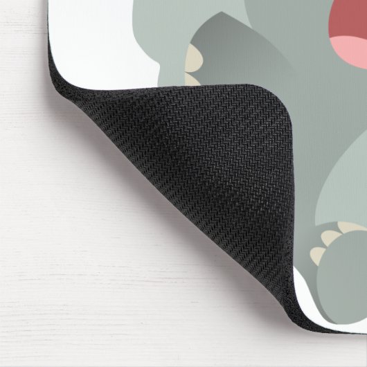 Cute Sleepy Cartoon Elephant Mousepad Muismat (Hoek)