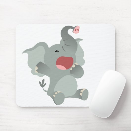 Cute Sleepy Cartoon Elephant Mousepad Muismat (Met muis)
