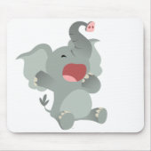 Cute Sleepy Cartoon Elephant Mousepad Muismat (Voorkant)
