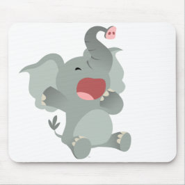 Cute Sleepy Cartoon Elephant Mousepad Muismat