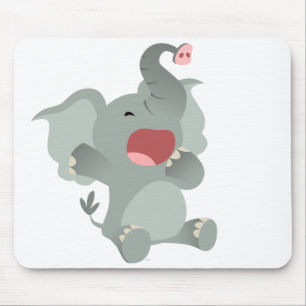 Cute Sleepy Cartoon Elephant Mousepad Muismat