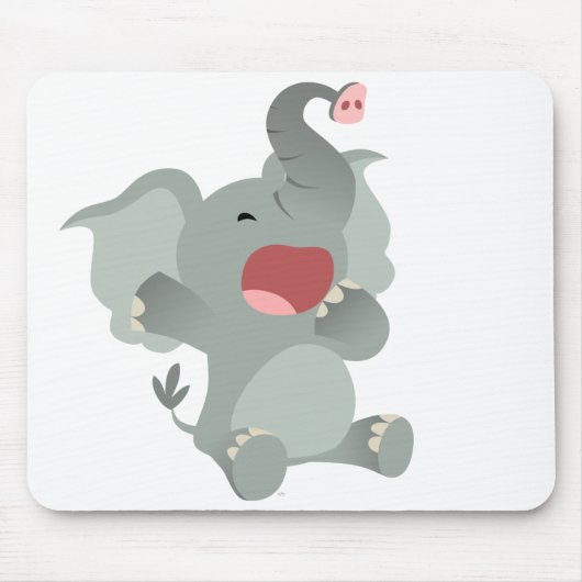 Cute Sleepy Cartoon Elephant Mousepad Muismat (Voorkant)