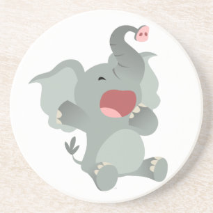 Cute Sleepy Cartoon Elephant Onderzetter