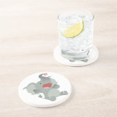 Cute Sleepy Cartoon Elephant Onderzetter (Zijkant)