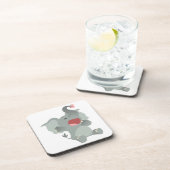 Cute Sleepy Cartoon Elephant Onderzetters Set (Rechterzijde)
