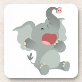 Cute Sleepy Cartoon Elephant Onderzetters Set (Voorkant)