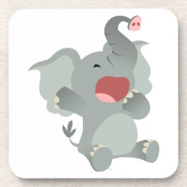 Cute Sleepy Cartoon Elephant Onderzetters Set