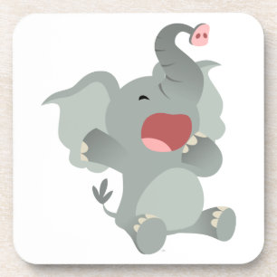 Cute Sleepy Cartoon Elephant Onderzetters Set
