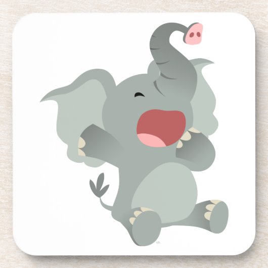Cute Sleepy Cartoon Elephant Onderzetters Set (Voorkant)