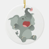 Cute Sleepy Cartoon Elephant Ornament (Voorkant)