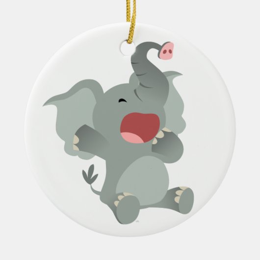Cute Sleepy Cartoon Elephant Ornament (Voorkant)