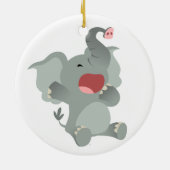 Cute Sleepy Cartoon Elephant Ornament (Achterkant)