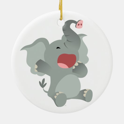 Cute Sleepy Cartoon Elephant Ornament (Achterkant)