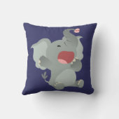 Cute Sleepy Cartoon Elephant Pillow Kussen (Achterkant)