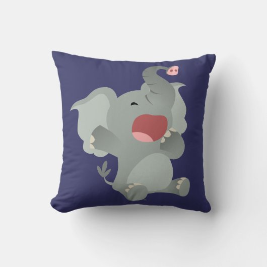 Cute Sleepy Cartoon Elephant Pillow Kussen (Voorkant)
