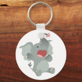 Cute Sleepy Cartoon Elephant Sleutelhanger (Voorkant)