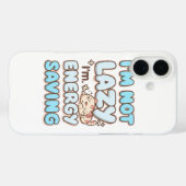 Cute Sleepy Cat "Energy Saving" Quote Case-Mate iPhone Case (Achterkant (horizontaal))