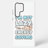 Cute Sleepy Cat "Energy Saving" Quote Samsung Galaxy Hoesje (Achterkant)