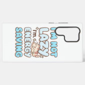 Cute Sleepy Cat "Energy Saving" Quote Samsung Galaxy Hoesje (Achterkant horizontaal)