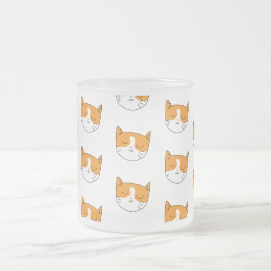 Cute Sleepy Cat Frosted Mok (Center)