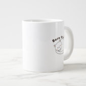 Cute Sleepy Cat “Nap First” Line Art Design Grote Koffiekop (Voorkant rechts)