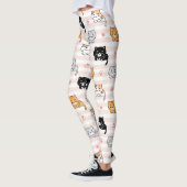 Cute Sleepy Cat & Paws, Men Women & Kids, Cat Fan Leggings (Links)