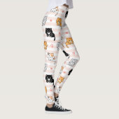Cute Sleepy Cat & Paws, Men Women & Kids, Cat Fan Leggings (Rechts)
