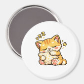 Cute Sleepy Cat Pillow Magneet (Voorkant / Achterkant)