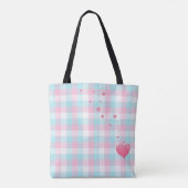 Cute Sleepy Cat Pink Blue Waterverf Tote Bag (Achterkant)