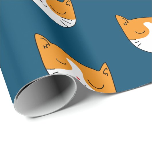 Cute Sleepy Cat Wrapper Cadeaupapier (Rol Hoek)