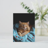 Cute Sleepy Ginger Kitty  Briefkaart (Staand voorkant)