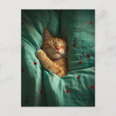 Cute Sleepy Ginger Kitty  Briefkaart (Voorkant)