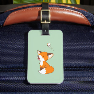 Cute Sleepy Little Fox Bagagelabel