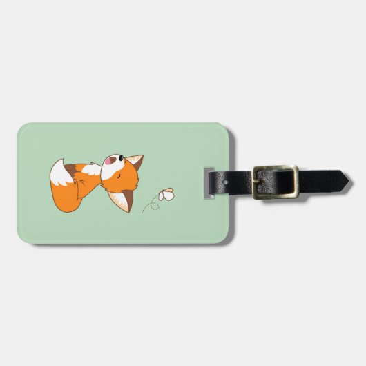 Cute Sleepy Little Fox Bagagelabel (Voorkant horizontaal)