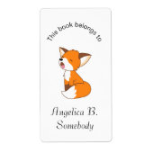 Cute Sleepy Little Fox Bookplate Etiket (Voorkant)