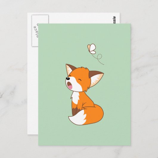 Cute Sleepy Little Fox Briefkaart (Voorkant / Achterkant)